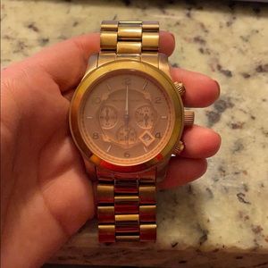 Micheal Kors big face rose gold watch